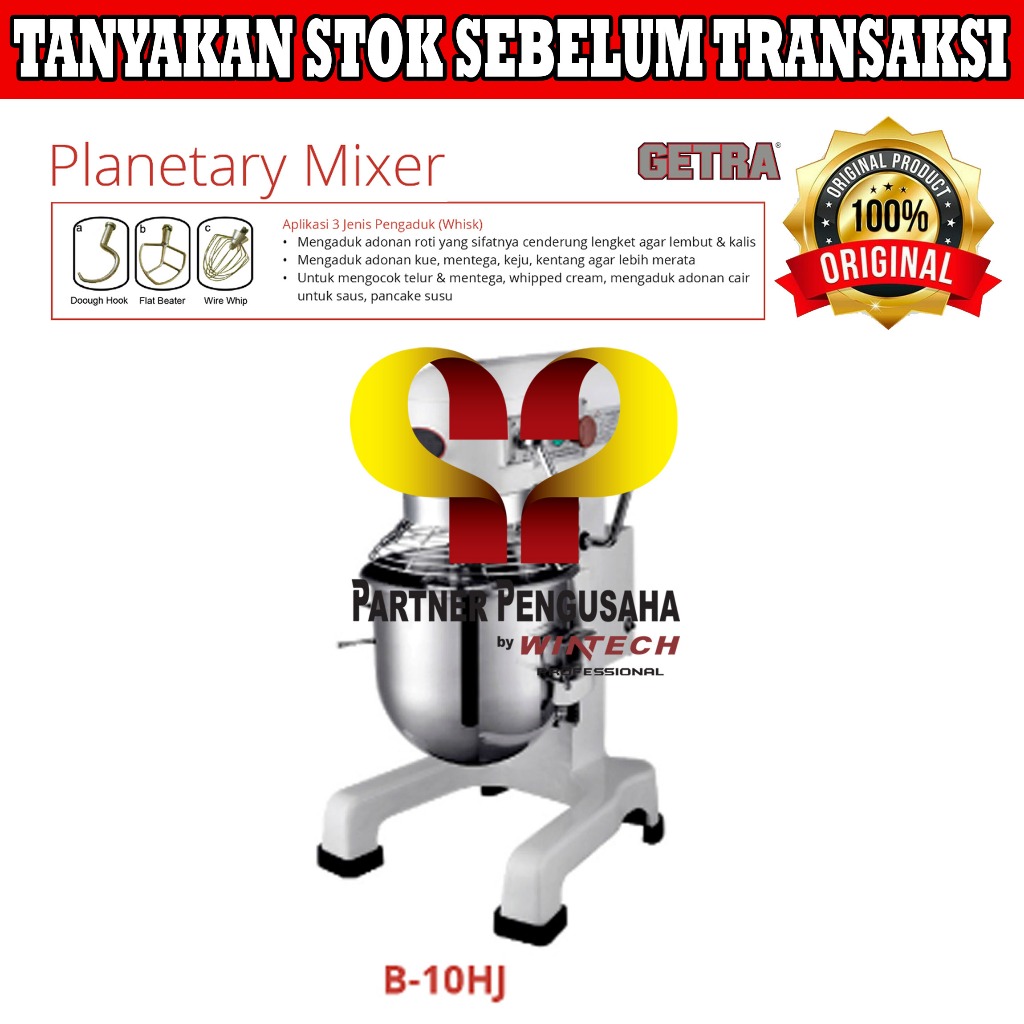 GETRA B-10HJ Planetary Mixer Stand /  Mixer Adonan Tepung Roti
