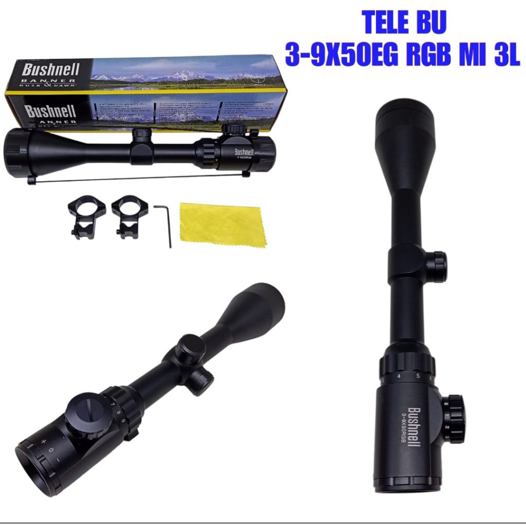 TELESKOP TEROPONG BISA SIANG MALAM BUSHNEL  3-9X40EG GAMO 4X32 TAHAN GETARAN