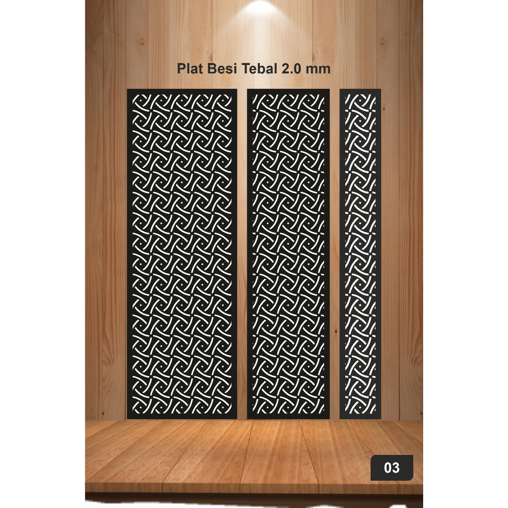 Krawangan Plat Motif, Pagar Plat Krawangan, Krawangan Ornamen, Laser Plat Pagar, Cutting CNC, Orname