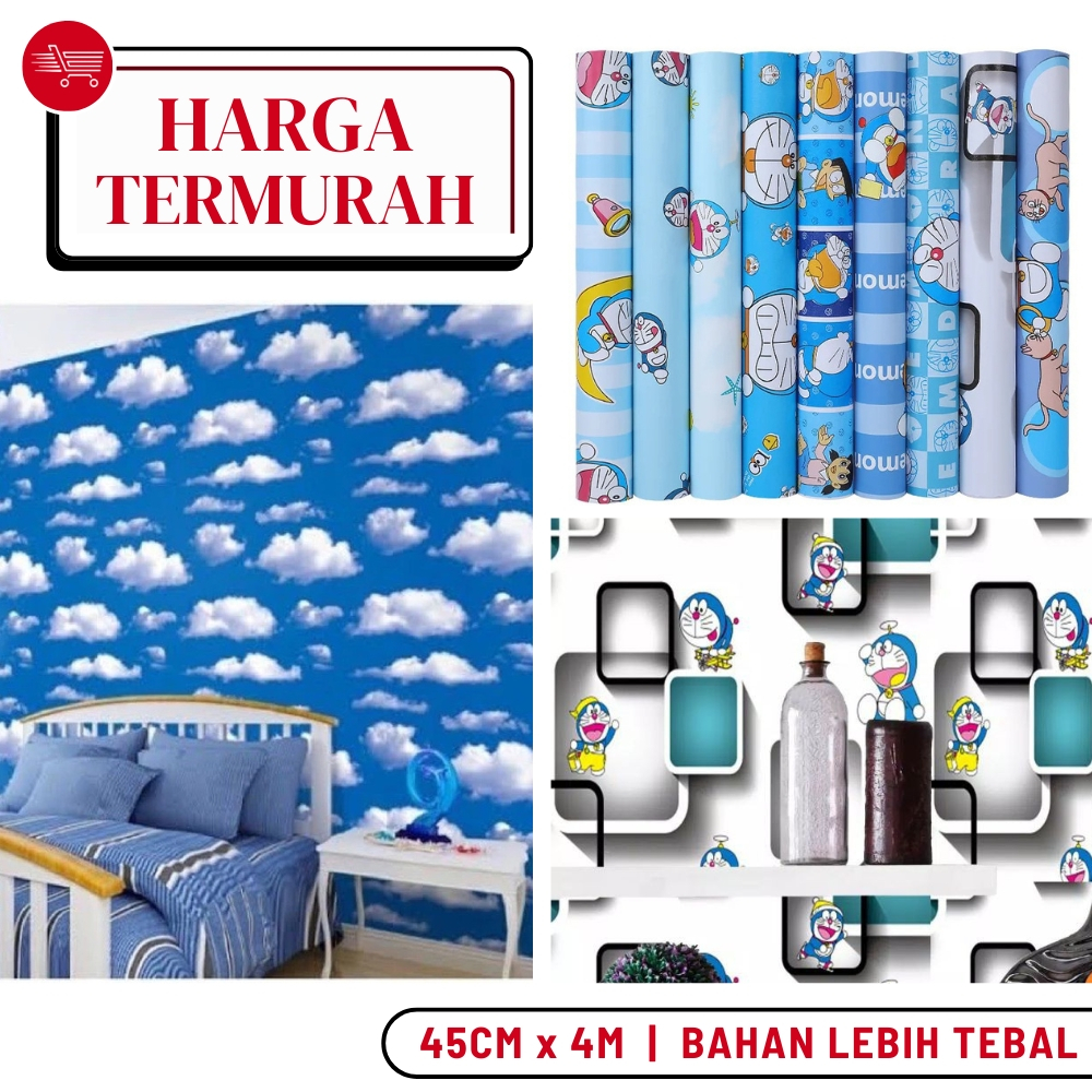 Walpaper Dinding Doraemon Wallpaper Doraemon Stiker Dinding Sticker Dinding Motif Karakter Doraemon