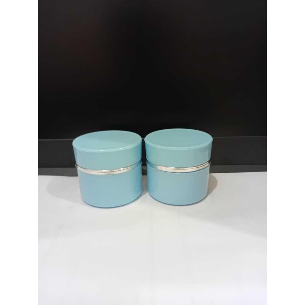 Pot ROSA 10gr biru muda list silver / pot cream 10gr biru muda / pot elegan 10 gr