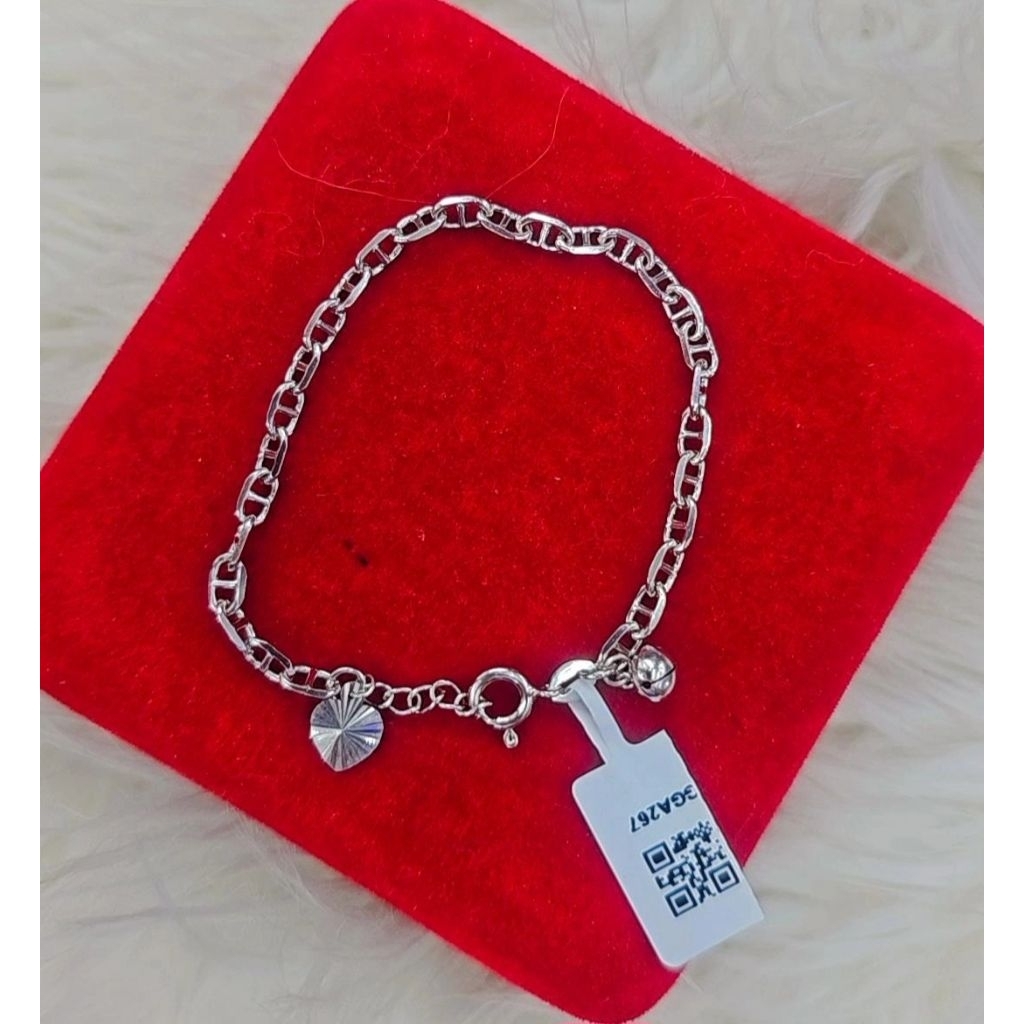 gelang rantai hermes perak Asli S925 lapis emas putih - GARANSI CUCI TANPA BATAS