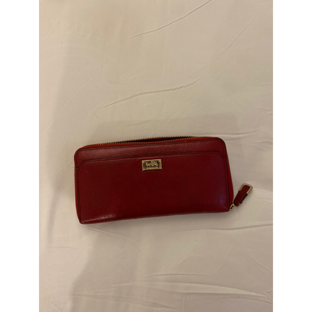 PRELOVED dompet coach 100% original merah maroon