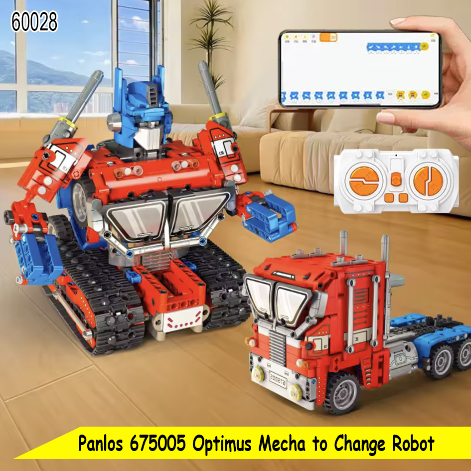 Panlos 675005 Remote Control Optimus Mecha to Change Robot Block Brick Mainan Balok Blok Brick Mobil