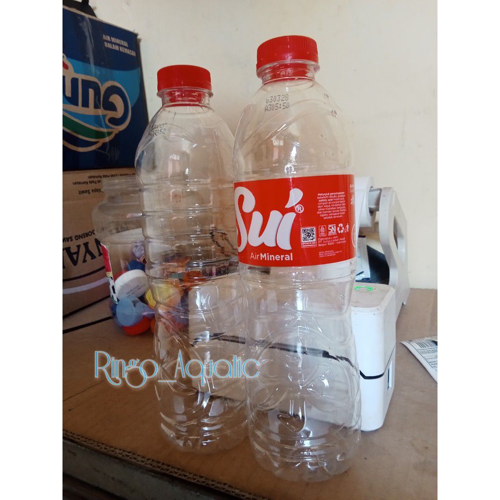 Botol kosong 600 ml bekas air mineral sui
