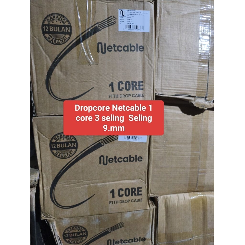 Dropcore Netcable 1 core 3 seling. Seling 9mm Fiber Optic 1km.