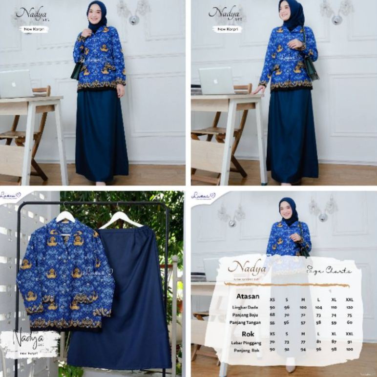 Seragam Dinas Batik Korpri Wanita Set Tunik Rok By Luvena Bahan Katun Toyobo Seragam Dinas Batik Wan