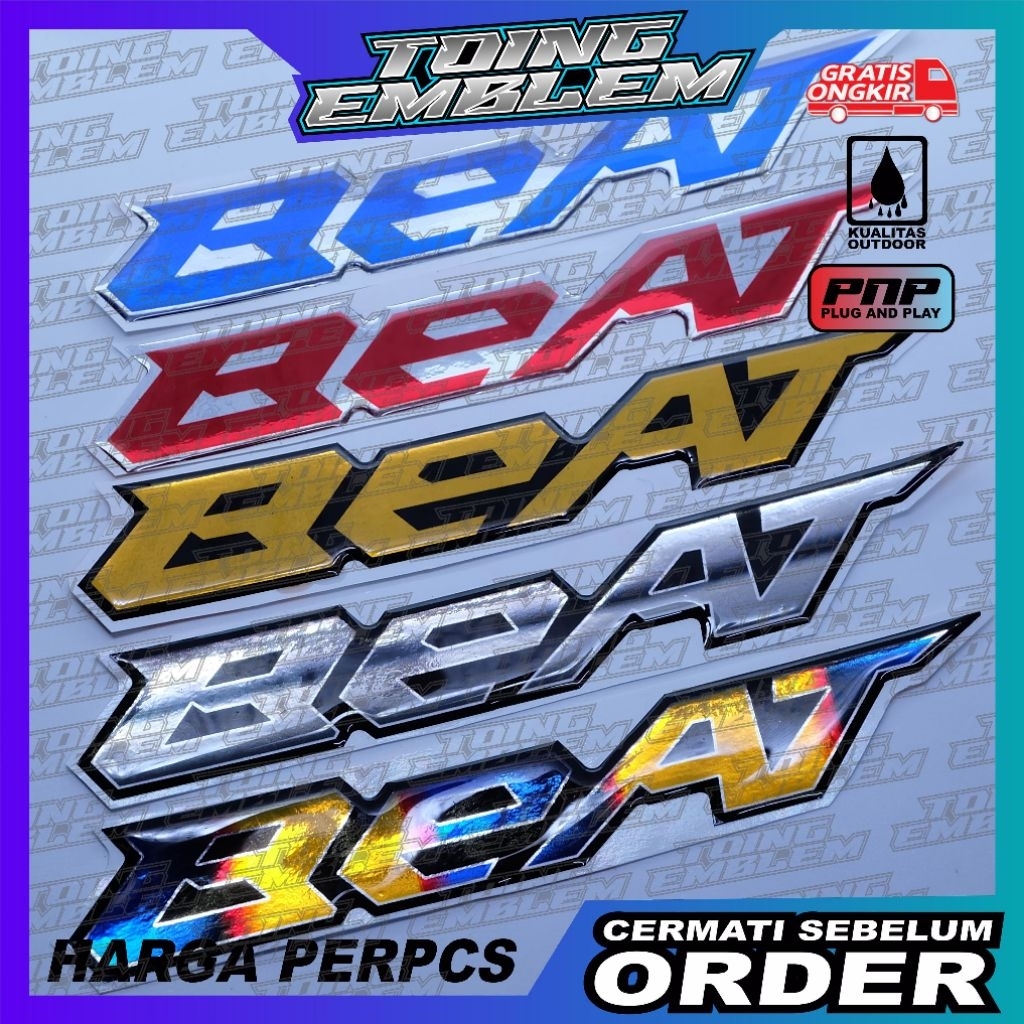 EMBLEM TIMBUL HONDA BEAT, EMBLEM TITANIUM HONDA BEAT,EMBLEM BEAT