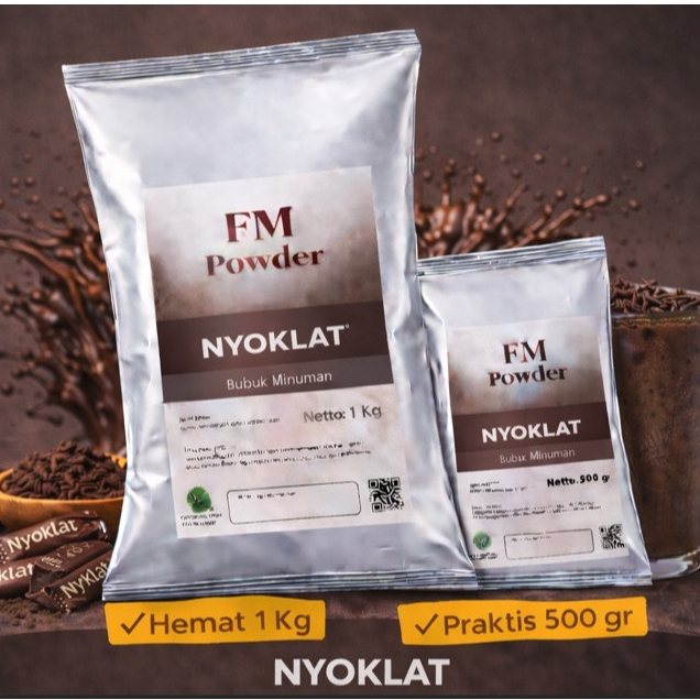 NYOKLAT - Bubuk Minuman Powder Varian Rasa Coklat MANTAP - FM POWDER Surabaya Kemasan 1/2 kg dan 1 k