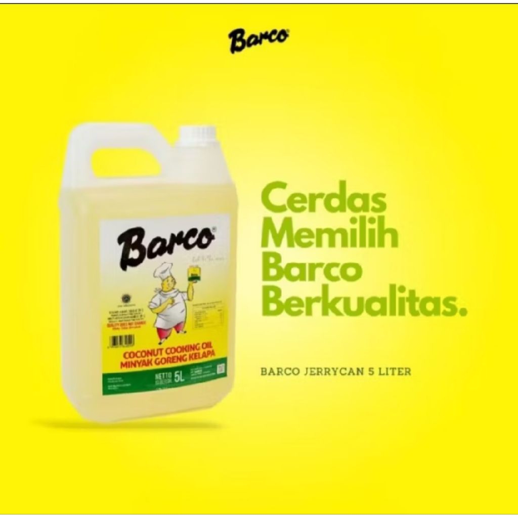 Barco Minyak Goreng 5 Liter - Minyak Goreng Kelapa  Jernih Dan Murni