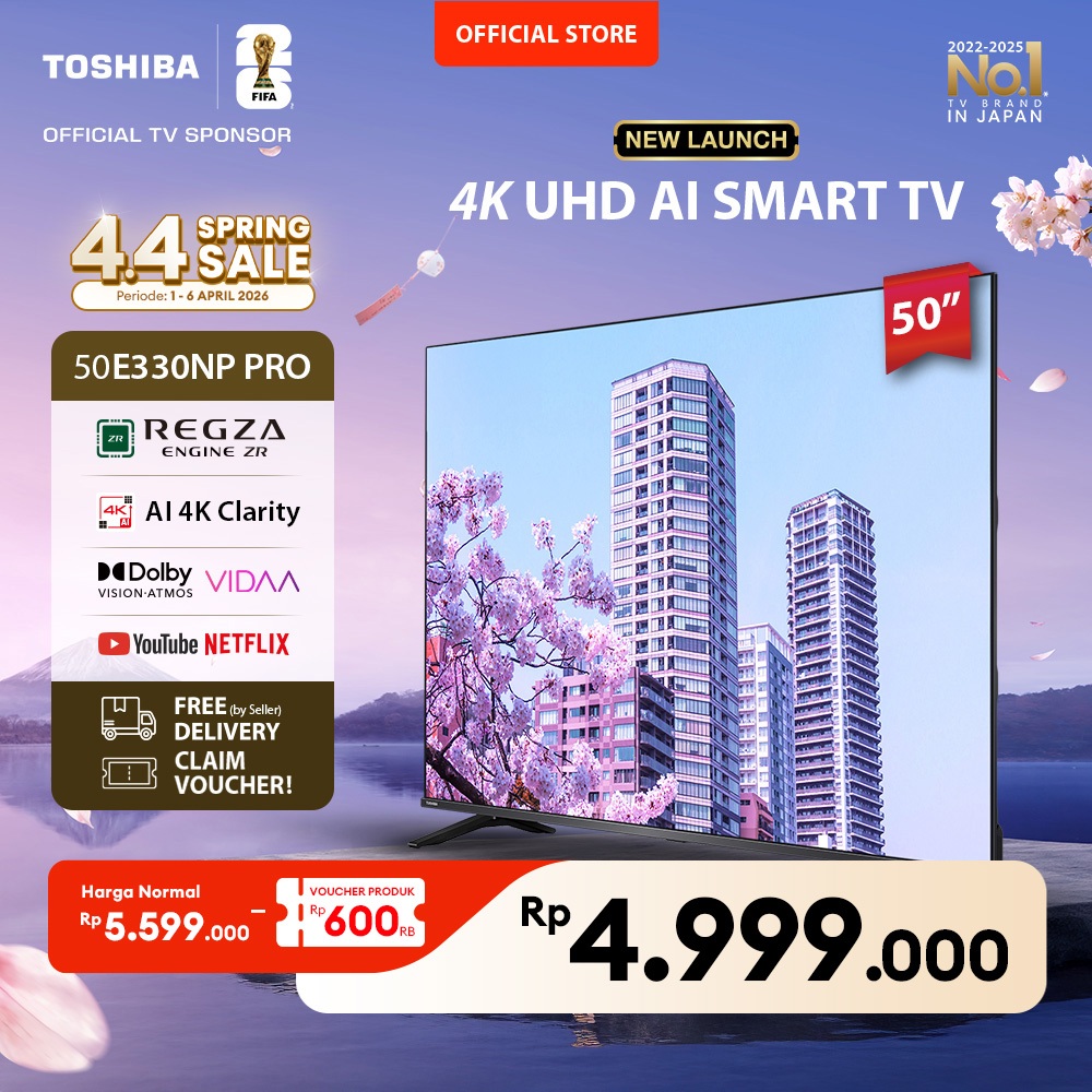 [4K] [KHUSUS ONLINE] Toshiba TV 50" 4K UHD Smart TV PRO - Regza ZR Dolby Vision Atmos HDR10+ MEMC VR