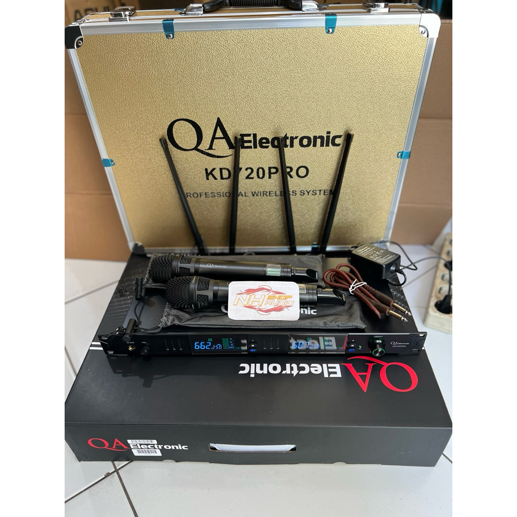 Mic Wireless QA ELECTRONIC KD720  KD 720 Warna Black / Hitam Jarak Jauh Suara Detail Mic Wireless Kd