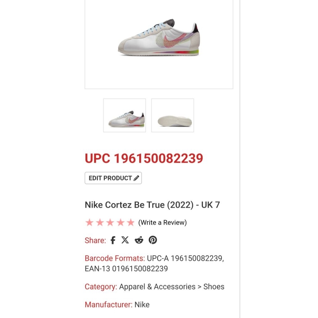 Sepatu Preloved Second Original Nike Cortez Be True Size 42