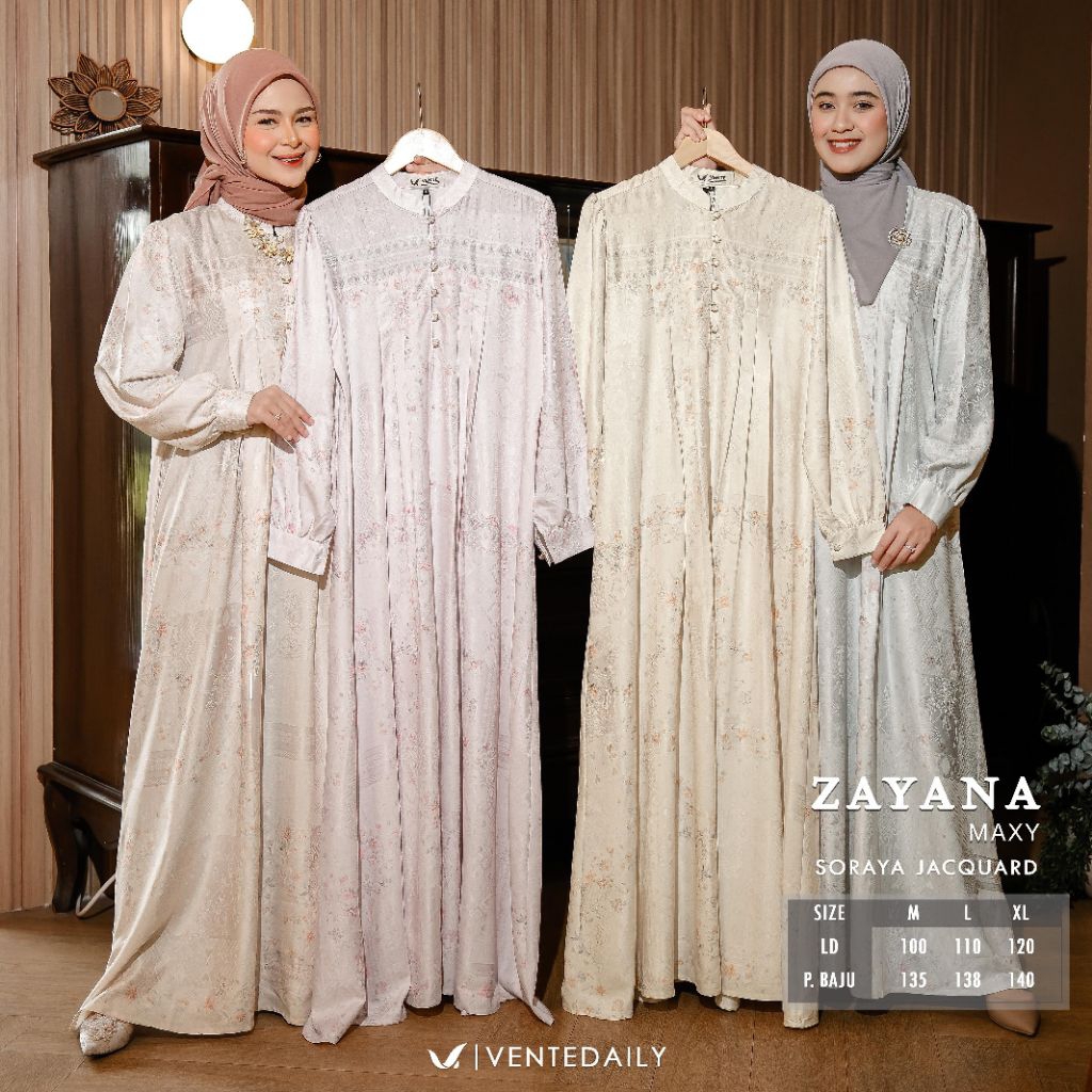 (NEW) GAMIS DRESS WANITA ZAYANA BY VENTEDAILY // FASHION MUSLIM KEKINIAN //QUELLA  DRESS BY NADHIFA