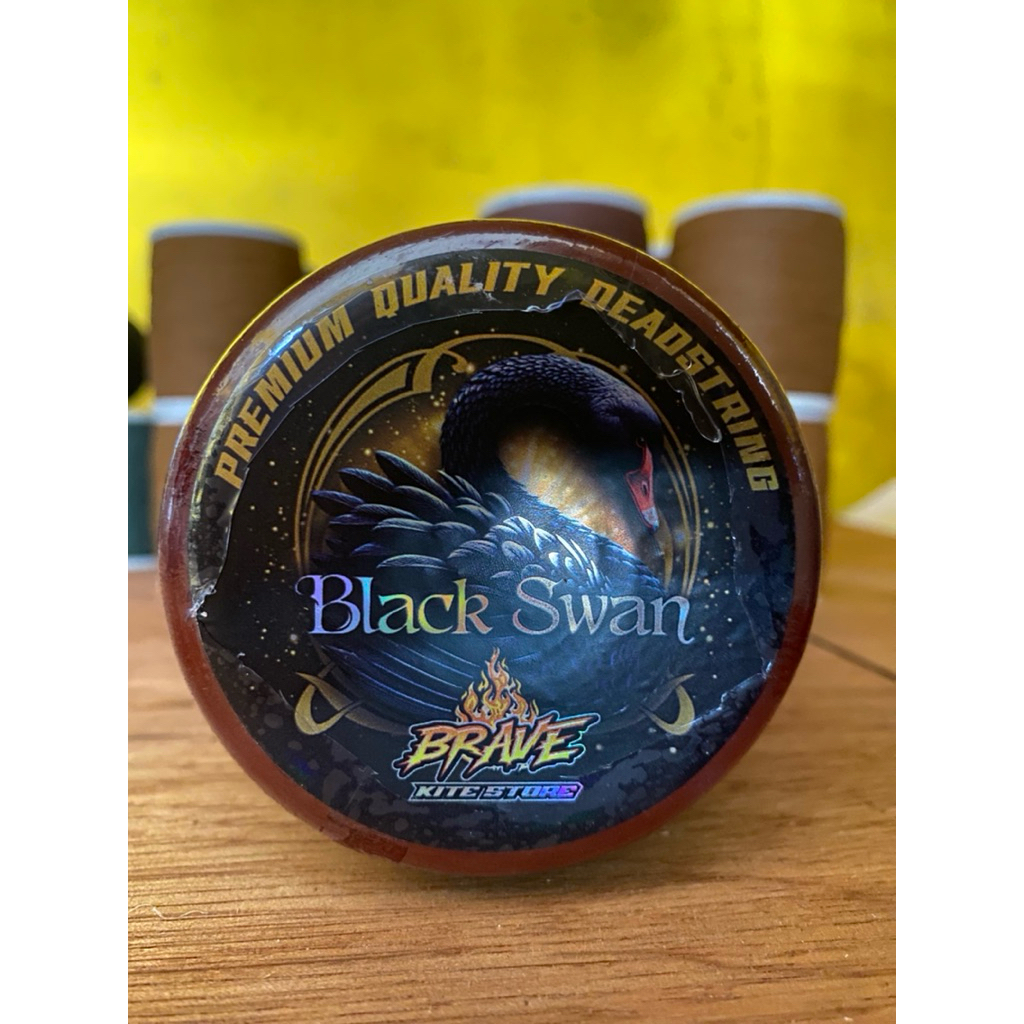 Gelasan BLACK SWAN senar mati/ matot 6000yard size 0,22 super tajam by Brave kite