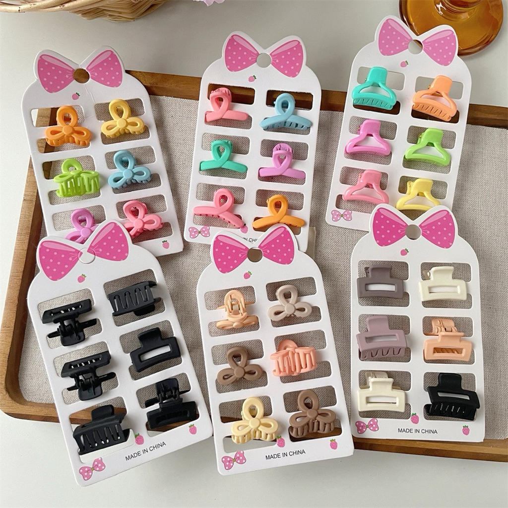 1 Kard isi 6 Pcs Jepit Mini Jepit Poni Jepitan Rambut Mini Aksesoris Rambut Wanita Jedai Mini Jedai 