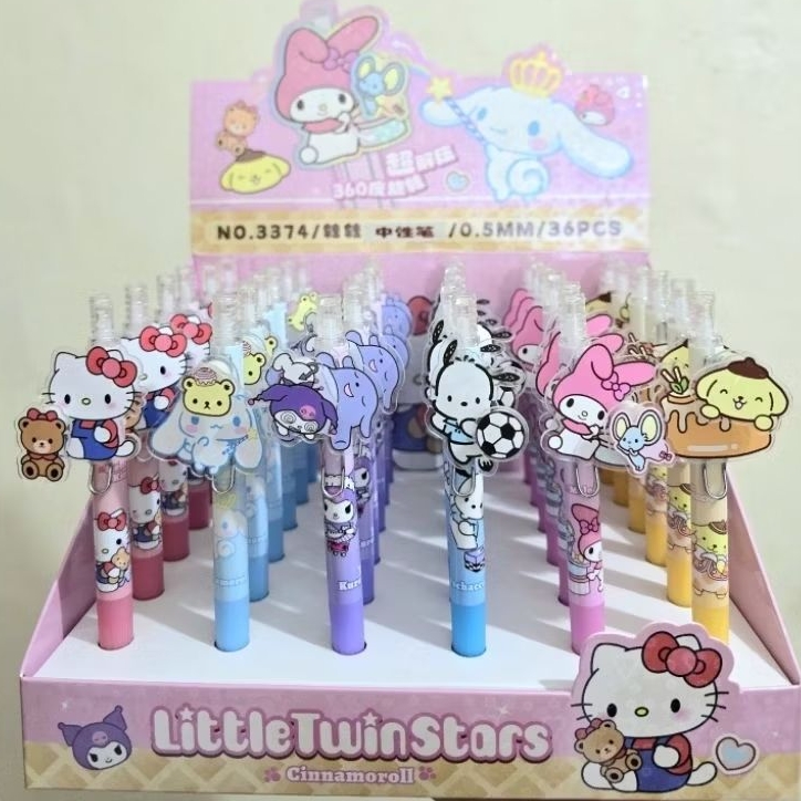 Pulpen Motif Sanrio isi 6 pcs Pulpen Gel Akrilik