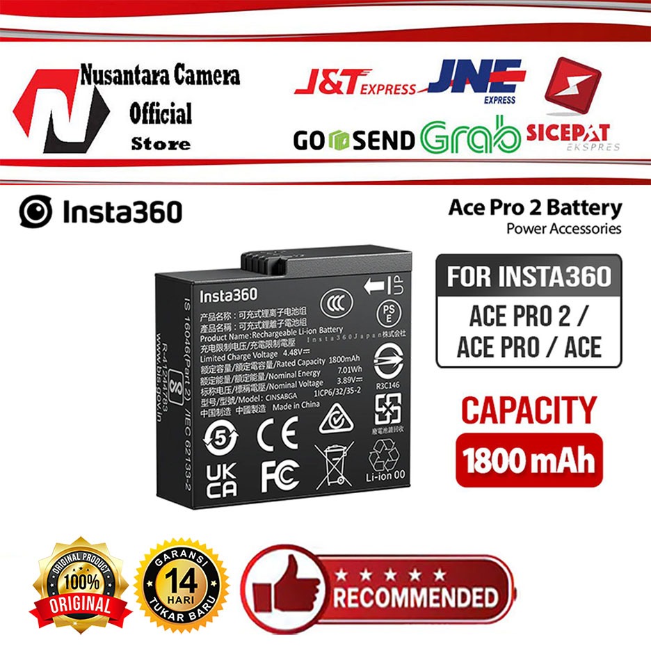 Insta360 Ace Pro 2 Battery Power Accessories for Insta 360 Ace Pro 2 / Ace Pro / Ace Baterai Recharg