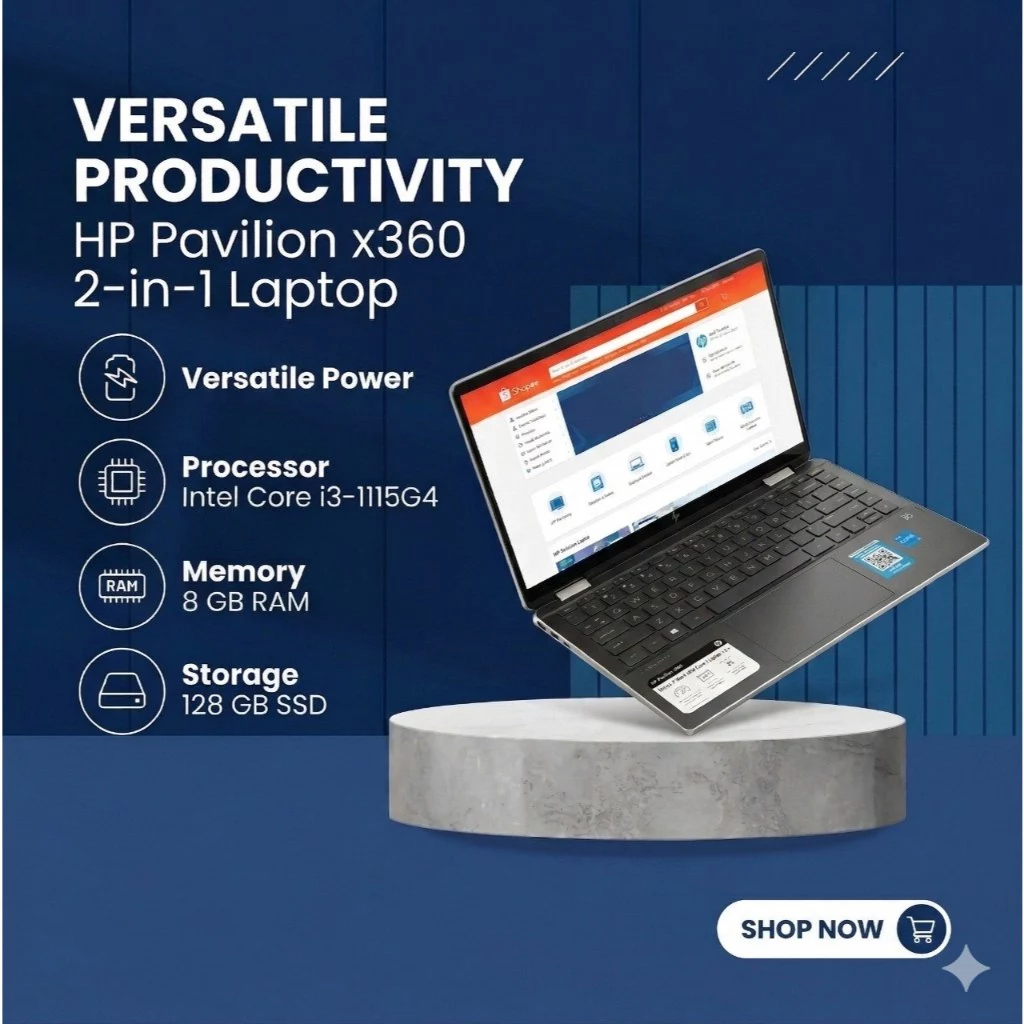 Laptop HP Pavilion X360 Convertible 14m-dw1013dx Intel Core i3-1115G4 Ram 8Gb Ssd 128Gb