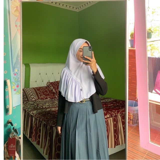 hijab sekolah anak-dewasa instan rabbani KW serut pinggir bawah jilbab anak SD SMP SMA