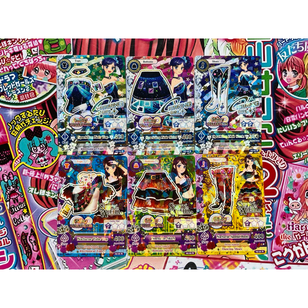 Kartu Aikatsu Shiny Collection Aoi Kiriya Ran Shibuki Futuring Girl Spicy Ageha Sparkling Noir Noctu