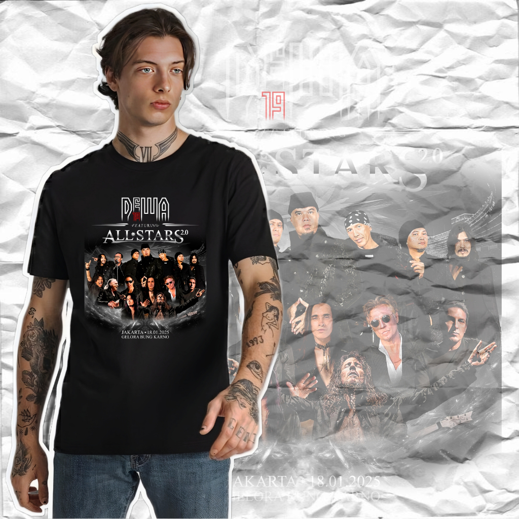 Morning Kaos  band Dewa 19 All Stars Stadium Tour 2024 - Tshirt Pria