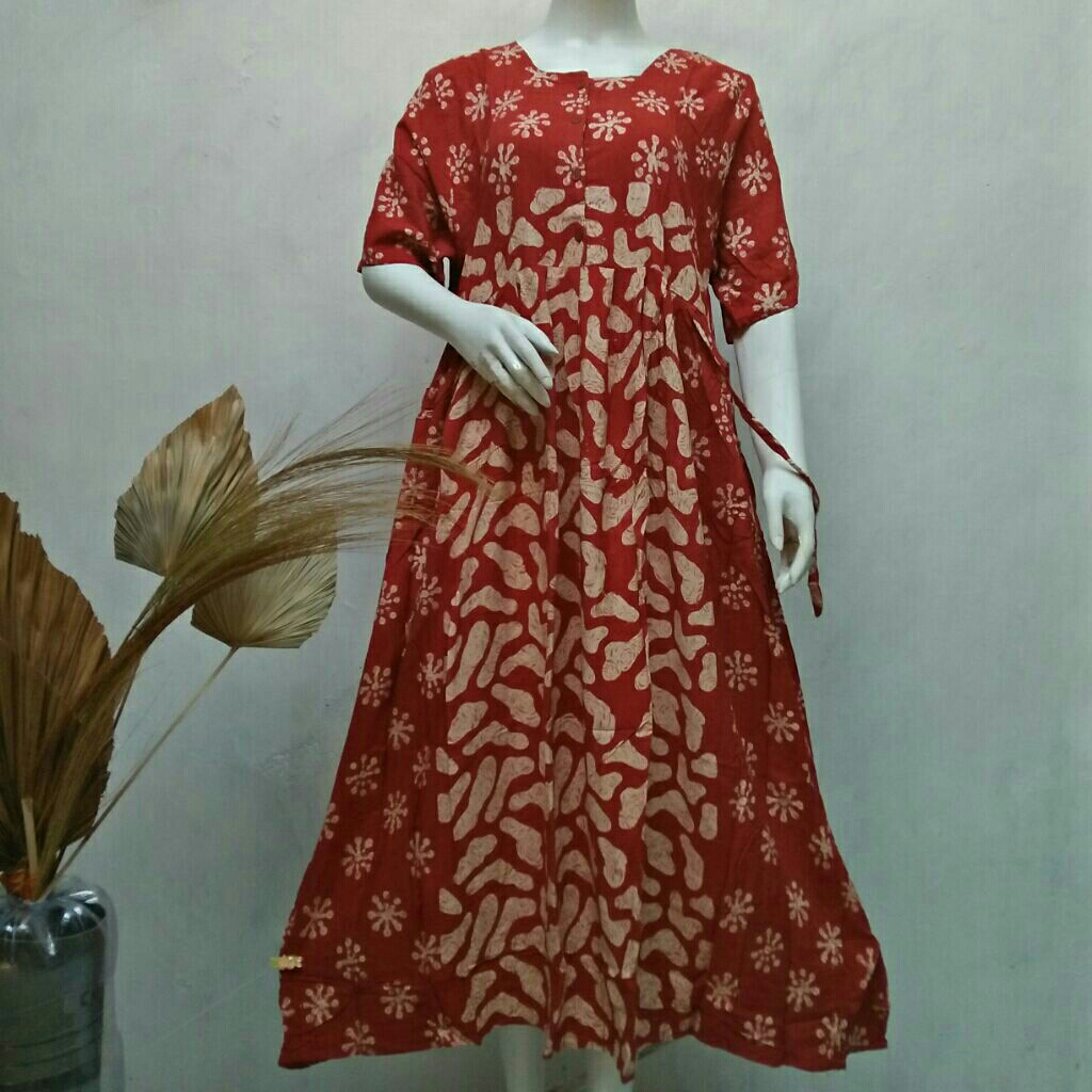 Daster Putri Diana Cibi (Ld 110, Pb 125) Kancing Saku Tali