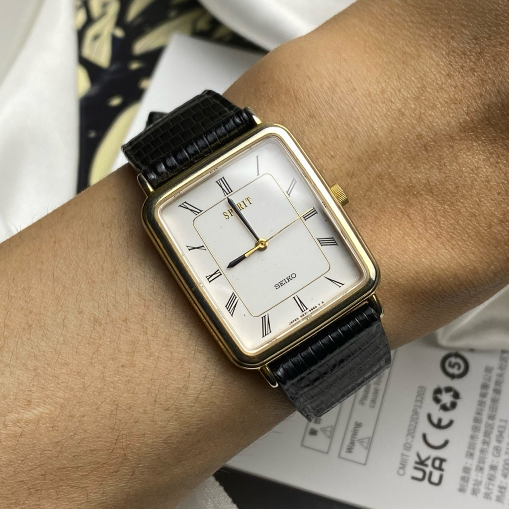 jam tangan SEIKO spirit tank dresswatch second pria ORIGINAL
