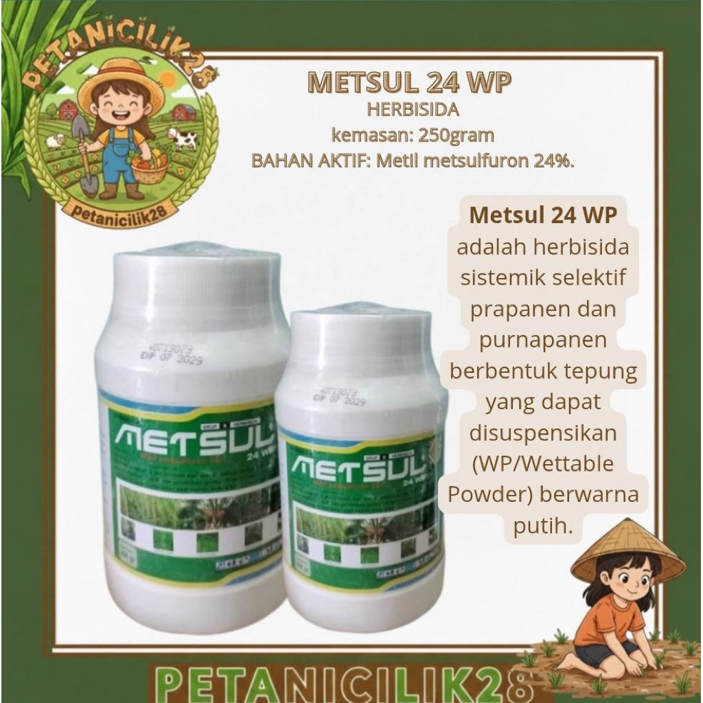 Herbisida Metsul 24WP 200gr - Efektif untuk Gulma Berdaun Lebar ke