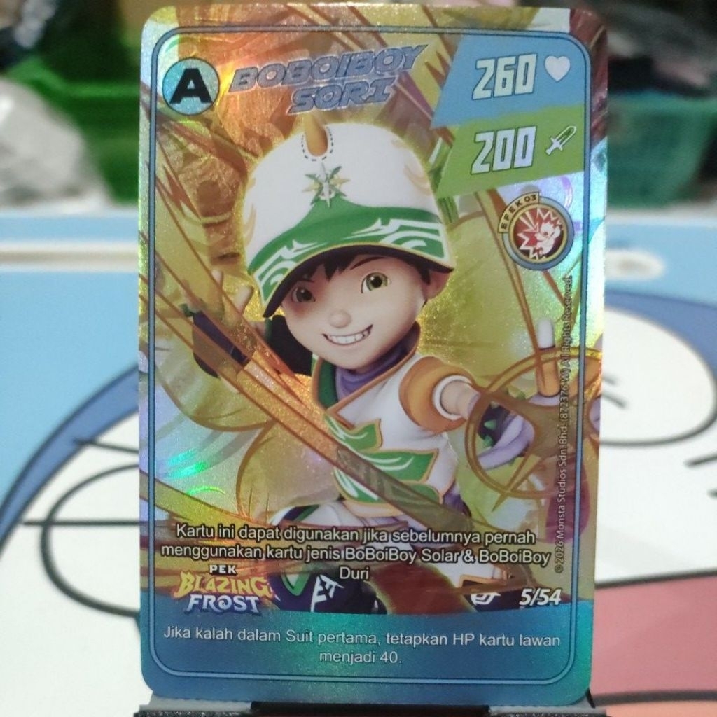 Monsta Galaxy Card Pek Blazing Frost Kartu BoBoiBoy Sori Limited Edition