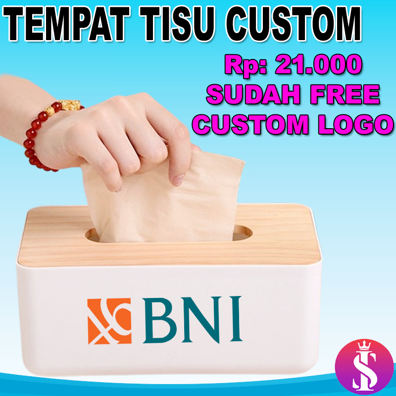 Tempat tisu custom logo / kotak tissue souvenir / box tisu