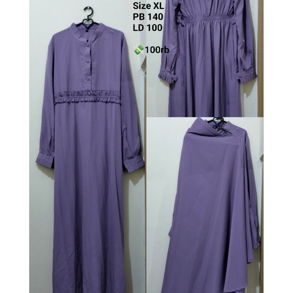 preloved gamis warna ungu