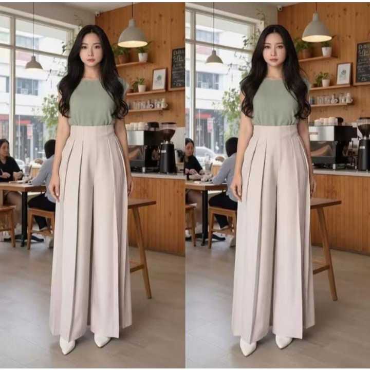 KAY LABEL Celana Kekinian Lavie Pants Kulot Palazzo Celana Wanita All Size Jumbo