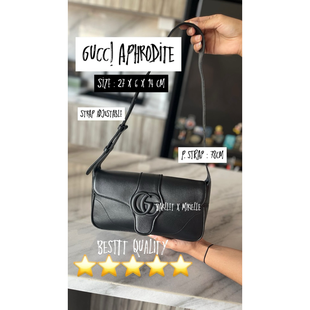 Barllet x Mirielle [ BEST QUALITY ] GG APHRODITE KODE GG Tas Selempang Wanita Tas Kulit Asli Tas Kul