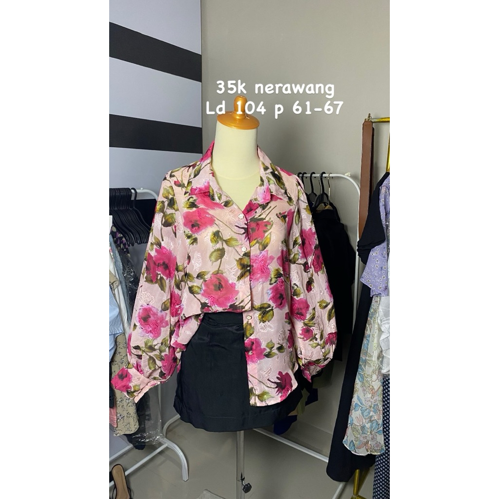 blouse sifon outer wanita motif