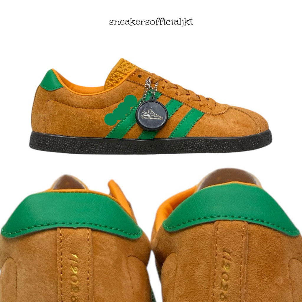 Sepatu Sneakers Liverpool Bright Orange Energy Green Premium - Sneakers Retro Casual Suede - Sneaker