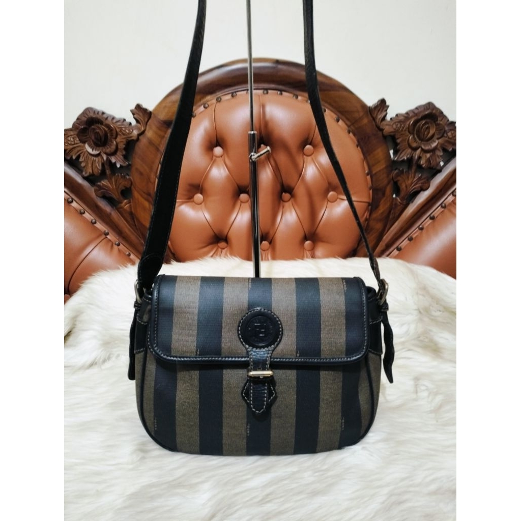 Fendi SAS coated canvas leather sling bag