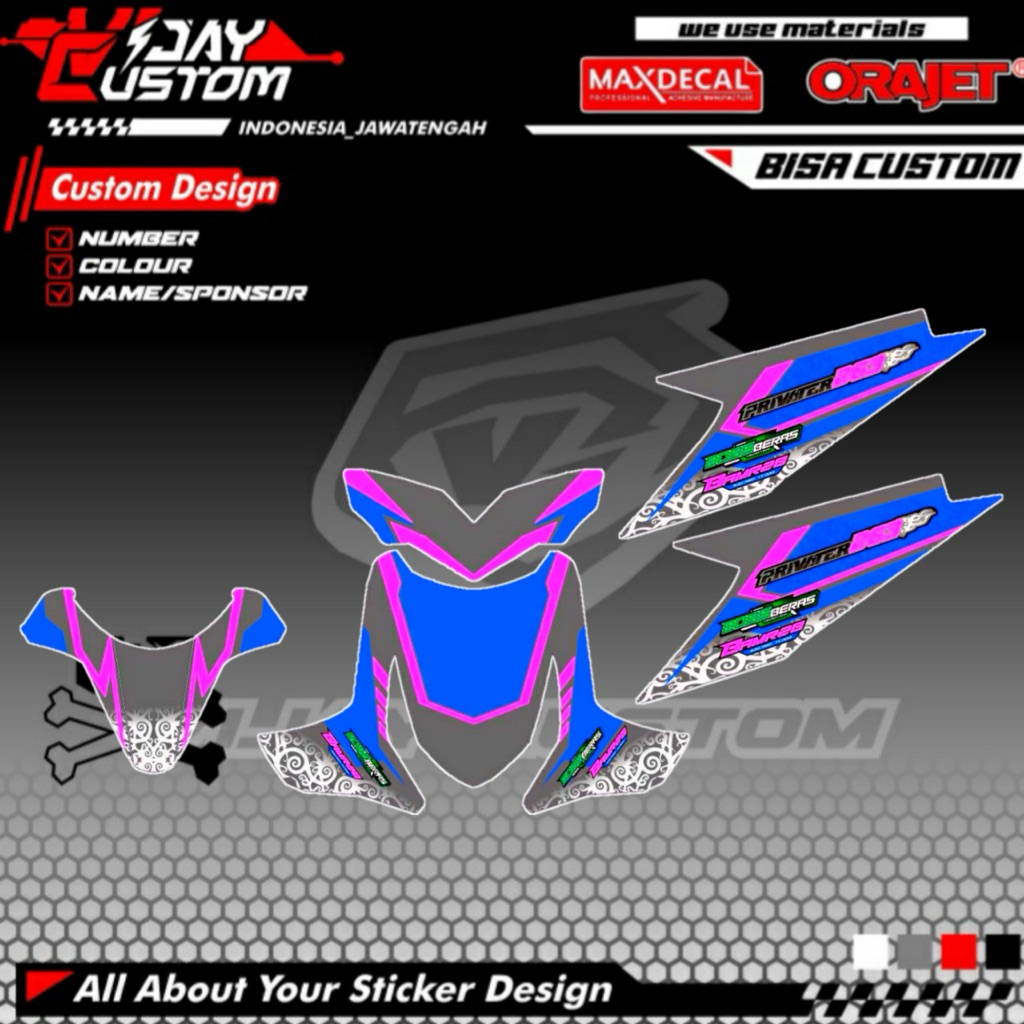 Decal Striping Stiker Full Bodiy Beat Karbu Old  Road Race Racing Custom Riquest Nama Nomor Sponsor 