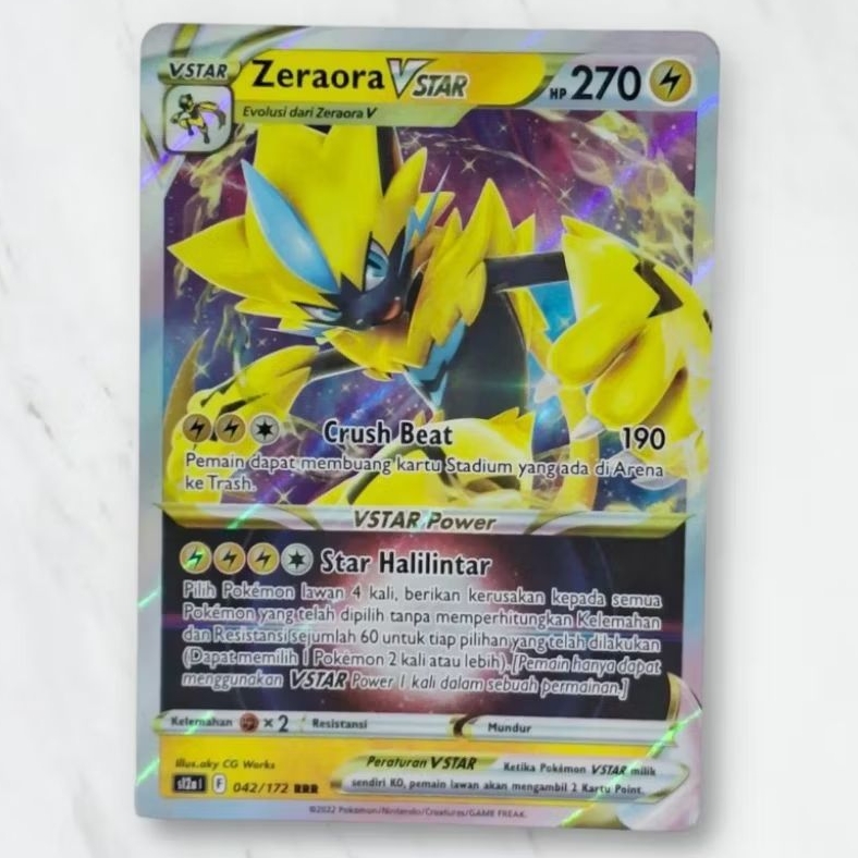 Kartu TCG Pokemon VStar Semesta Zeraora Vstar 042/172 RRR Indonesia