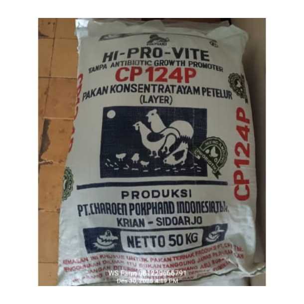 HI pRO VITE KONSTENTRAT AYAM PETELUR CP124P PAKAN AYAM LENGKAP SEKILO