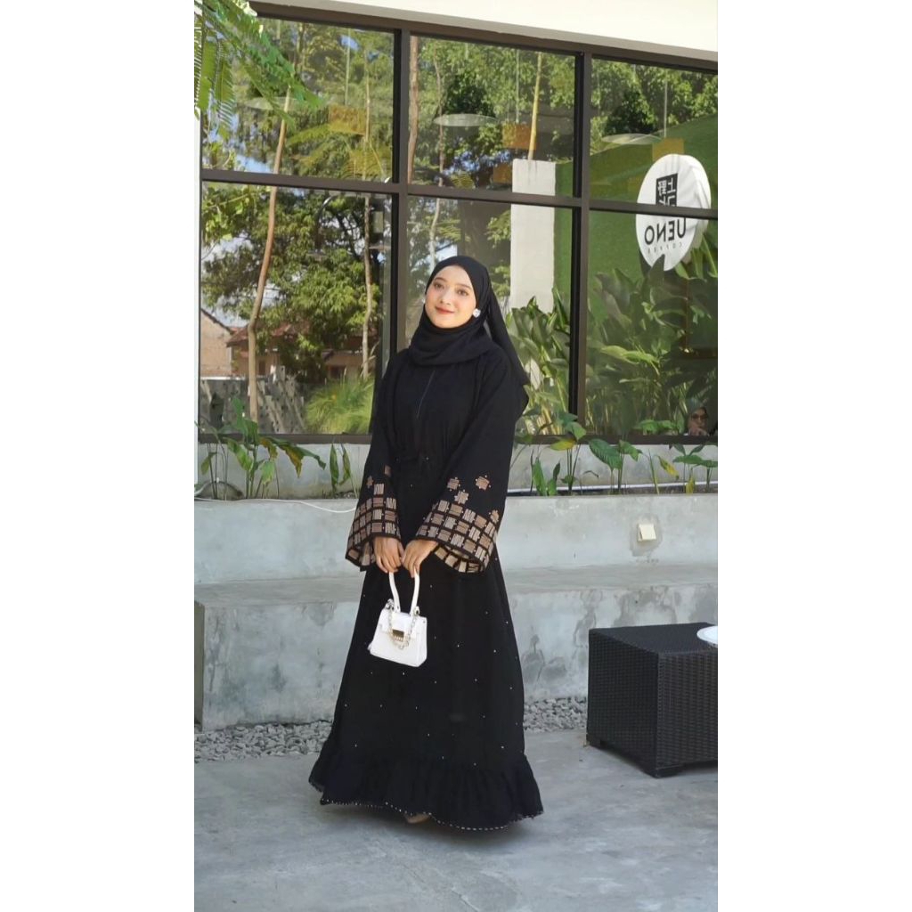 GAMIS ABAYA HITAM / GAMIS ABAYA JETBLACK MIX SIFFON
