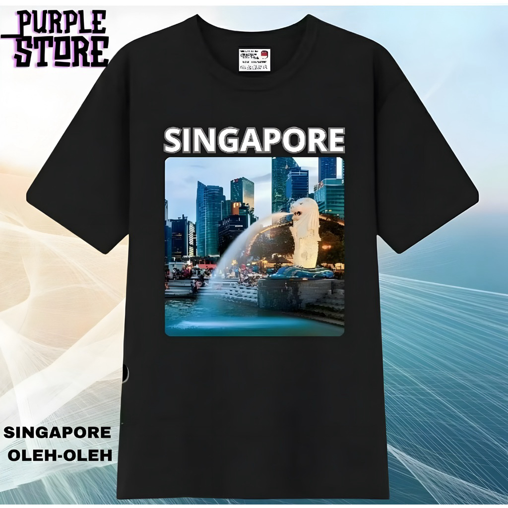 Kaos Singapore Kaos Oleh-Oleh Pria/Wanita Unisex Kekinian