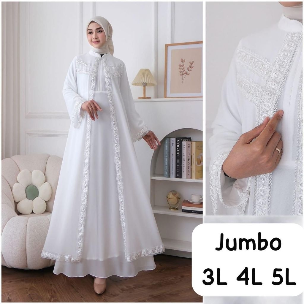 abaya putih jumbo