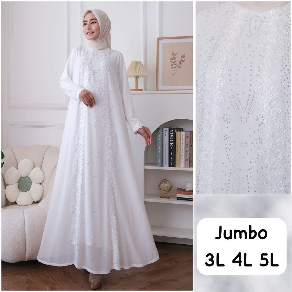 abaya jumbo putih