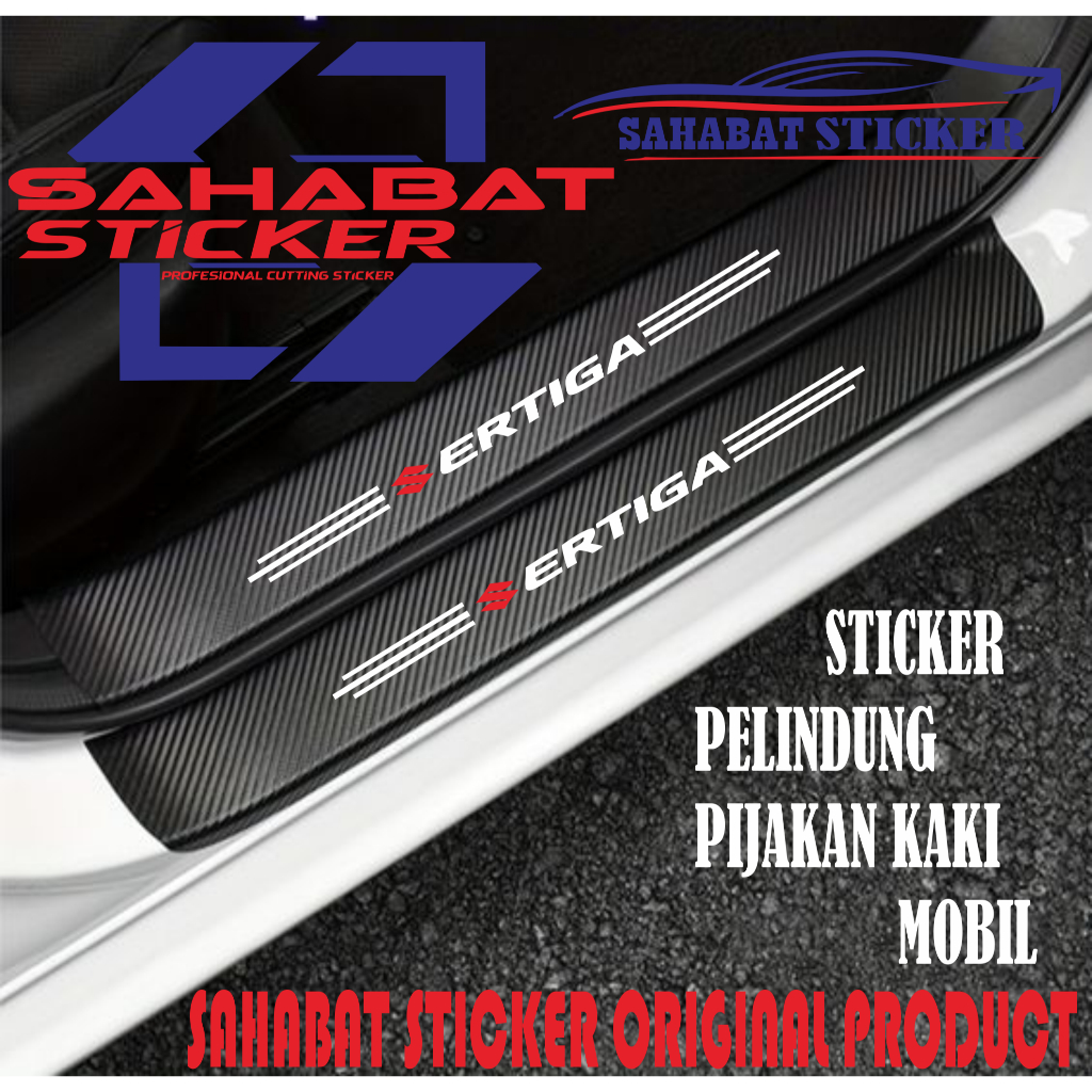1-9 PCS sill plate /pelindung pijakan pintu mobil ERTIGA original  carbon bahan tahan goresan dan ke