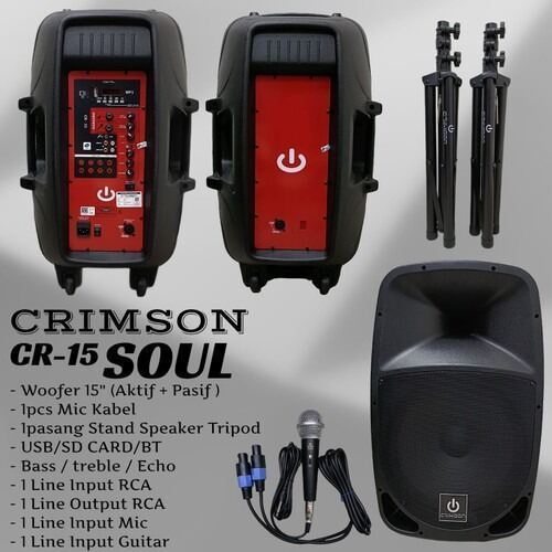SPEAKER AKTIF PASIF CRIMSON SOUL 15 INCH SEPAKET