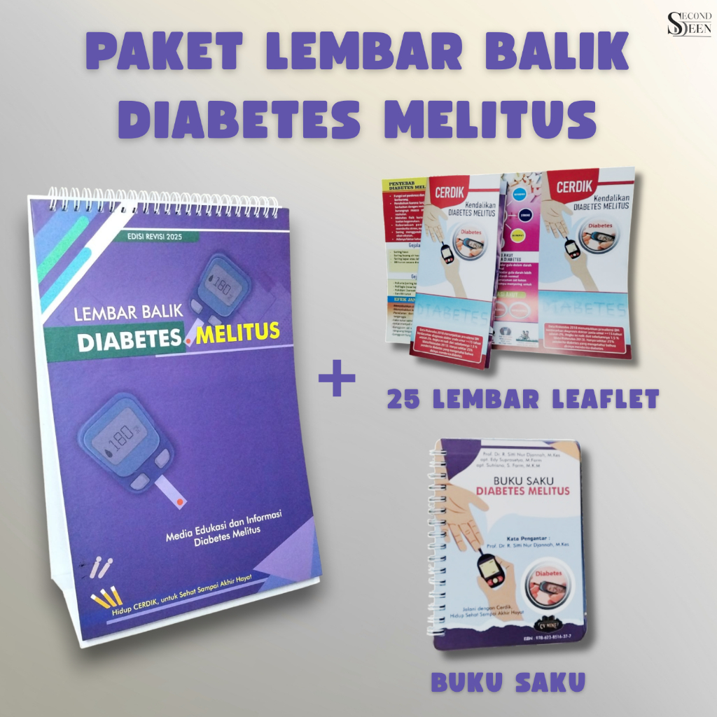 Paket Lembar Balik Diabetes Melitus Terbaru | Buku Saku & Leaflet Diabetes | Media Promkes Kesehatan