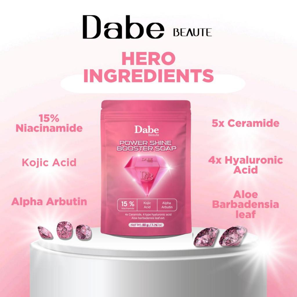 DABE BEAUTE - Sabun Berlian Power Shine Whitening Booster - 15% Niacinamide, 5x Ceramide, Kojic Acid
