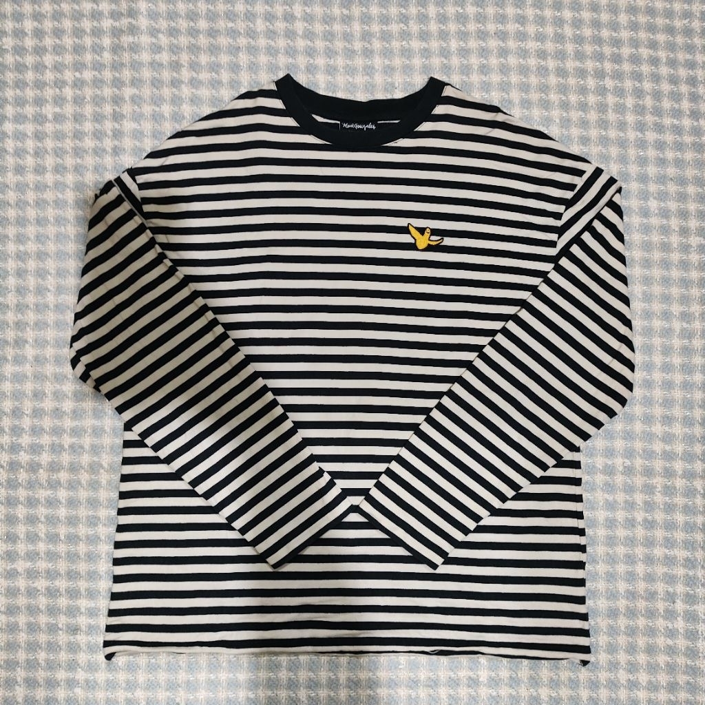 kaos lengan panjang mark gonzales size XL salur longsleeve cakep