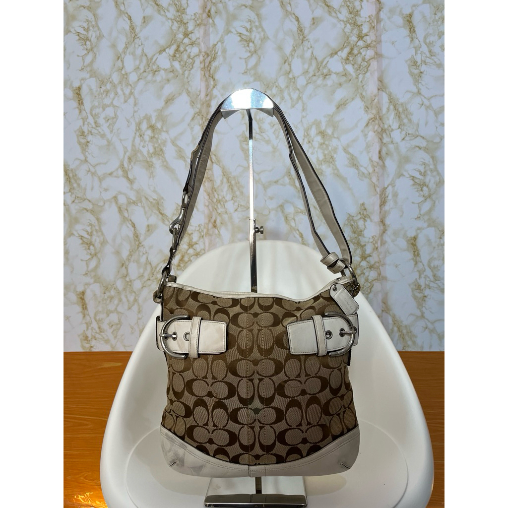 Tas Sling Coach-Kanvas mix Kulit Asli